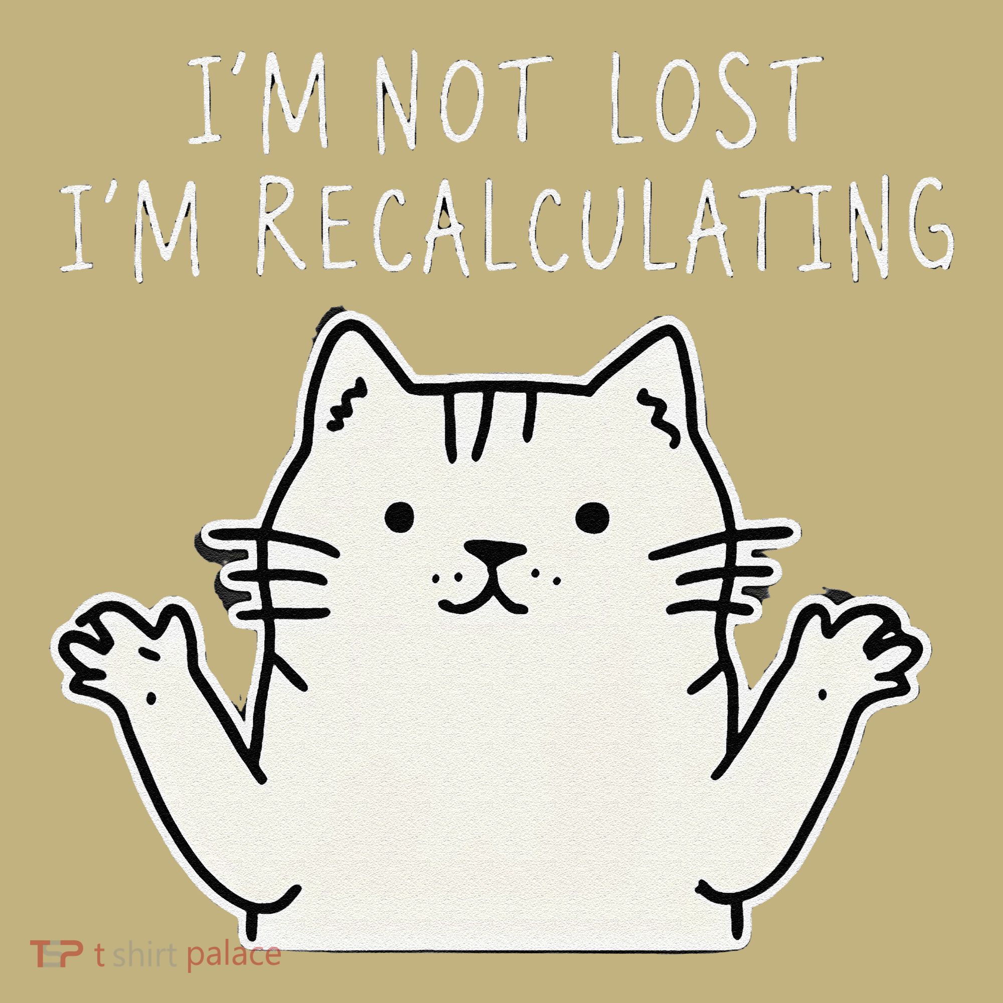 Funny Cat Gpsinspired Joke I’M Not Lost I’M Recalculating T-Shirt