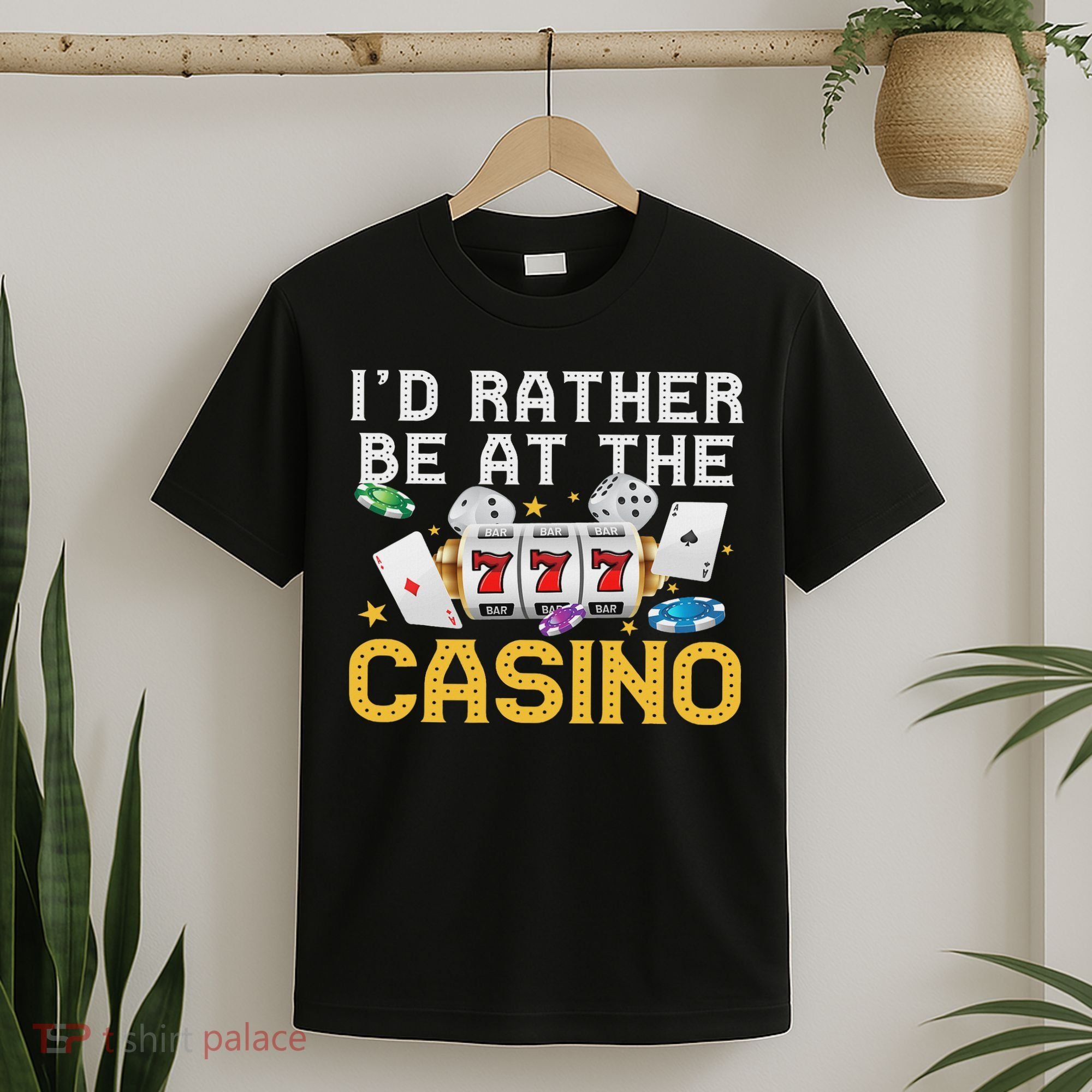 Funny Casino Gambling Art Women Las Vegas Slot Machine T-Shirt