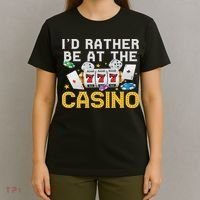 Funny Casino Gambling Art Women Las Vegas Slot Machine T-Shirt thumb 4