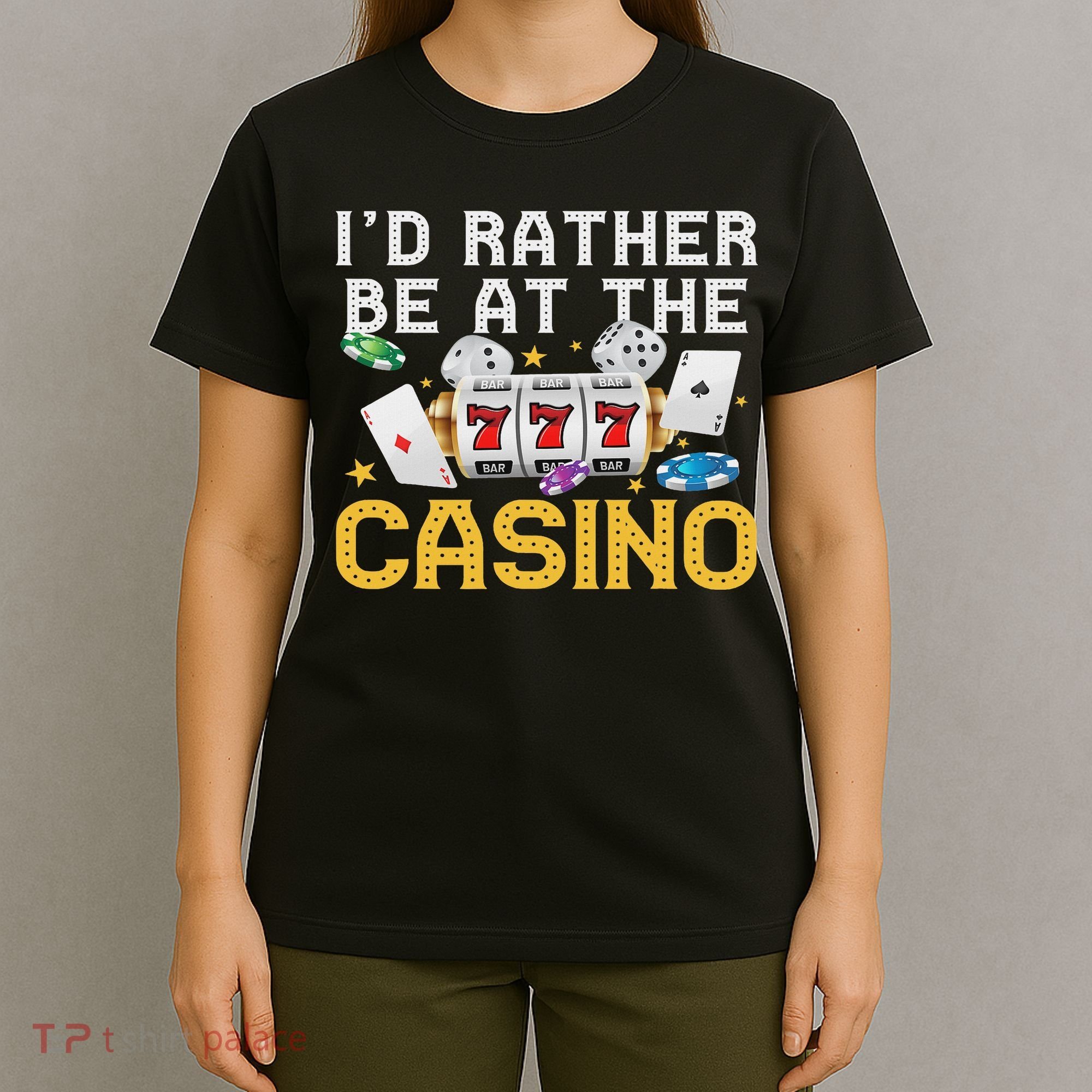 Funny Casino Gambling Art Women Las Vegas Slot Machine T-Shirt