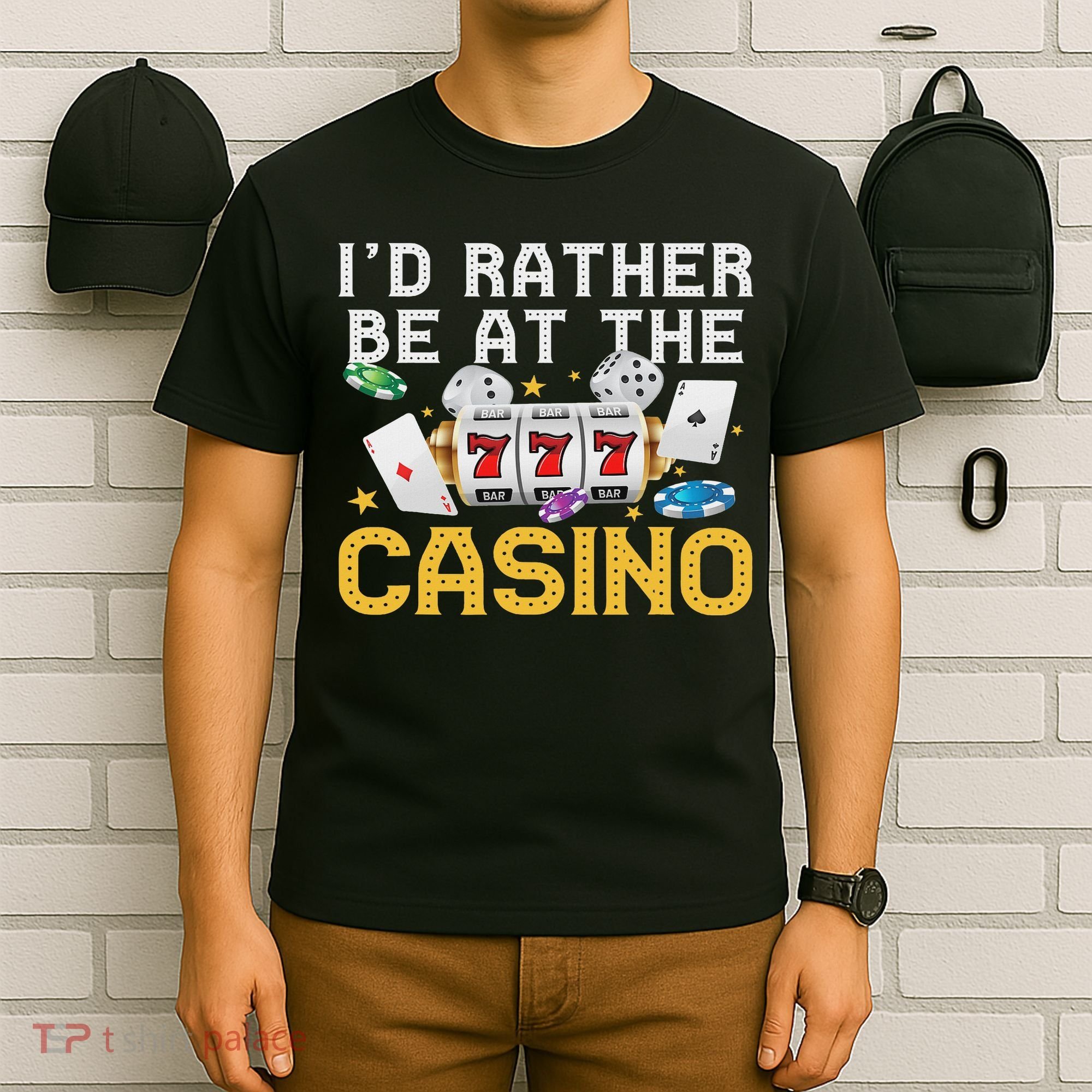 Funny Casino Gambling Art Women Las Vegas Slot Machine T-Shirt