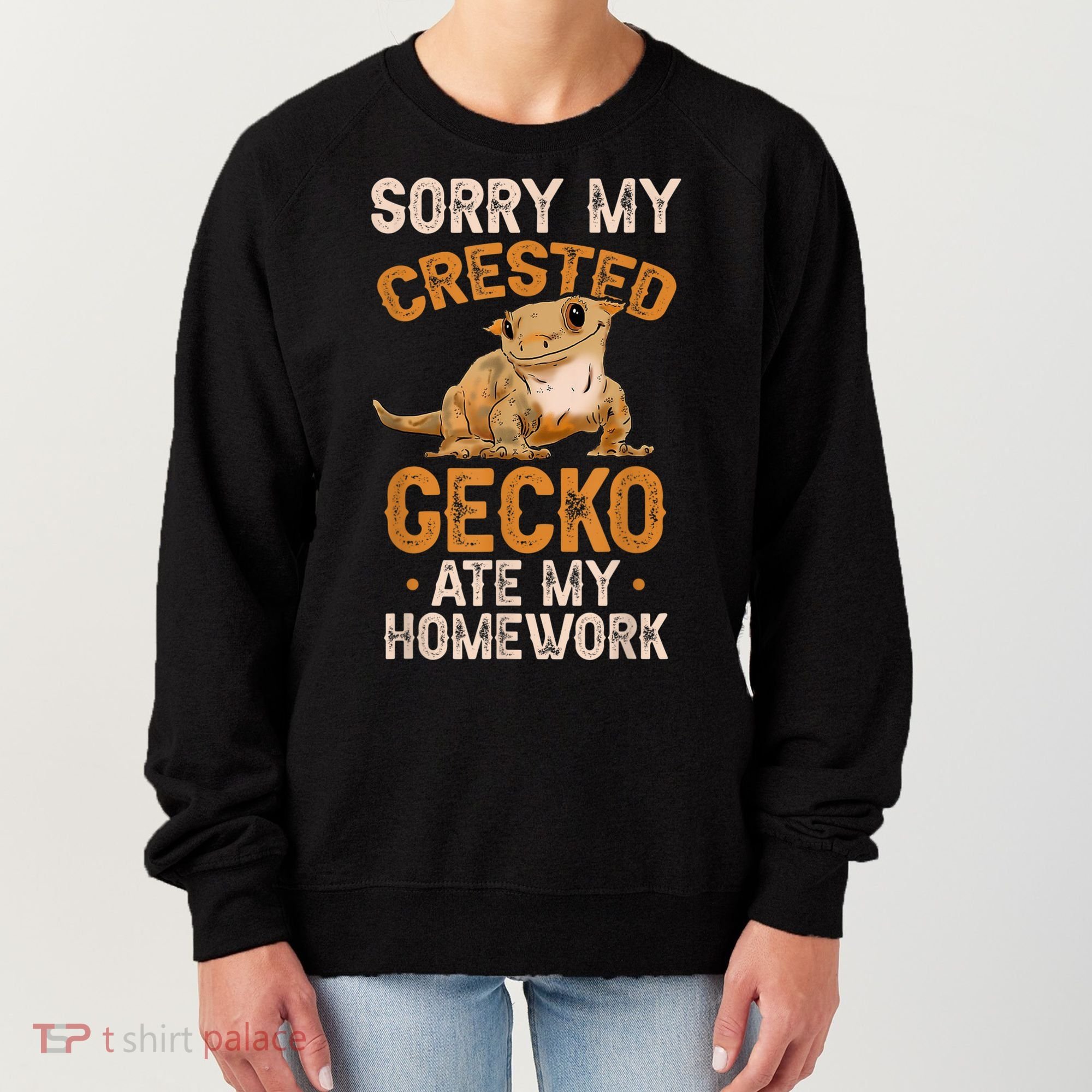 Fun Crested Gecko Eyelash Lizard Boy Girl Herpetologist Women's Sweatshirt