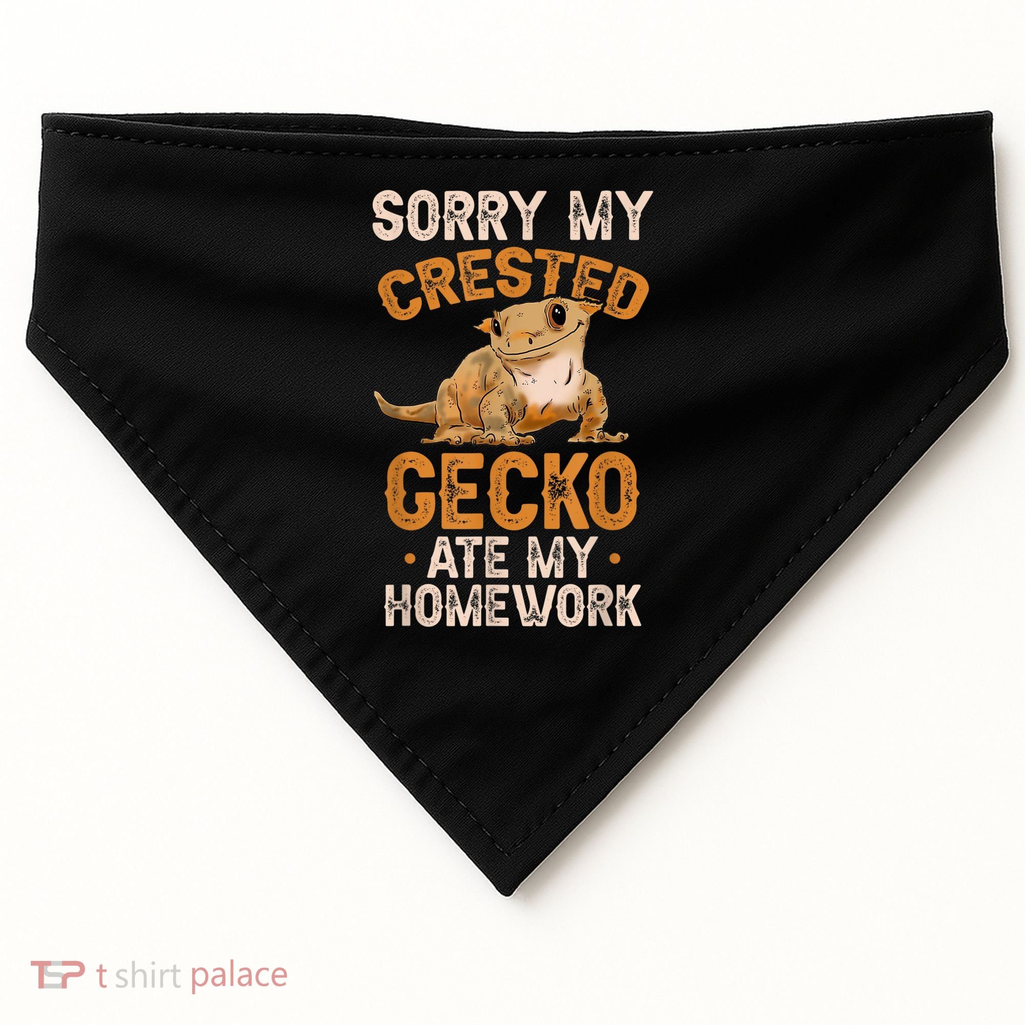 Fun Crested Gecko Eyelash Lizard Boy Girl Herpetologist USA-Made Doggie Bandana