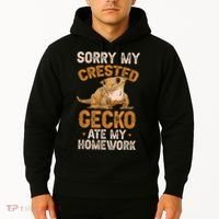 Fun Crested Gecko Eyelash Lizard Boy Girl Herpetologist Hoodie thumb 2
