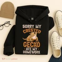 Fun Crested Gecko Eyelash Lizard Boy Girl Herpetologist Hoodie thumb 4