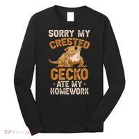 Fun Crested Gecko Eyelash Lizard Boy Girl Herpetologist Long Sleeve Shirt thumb 0