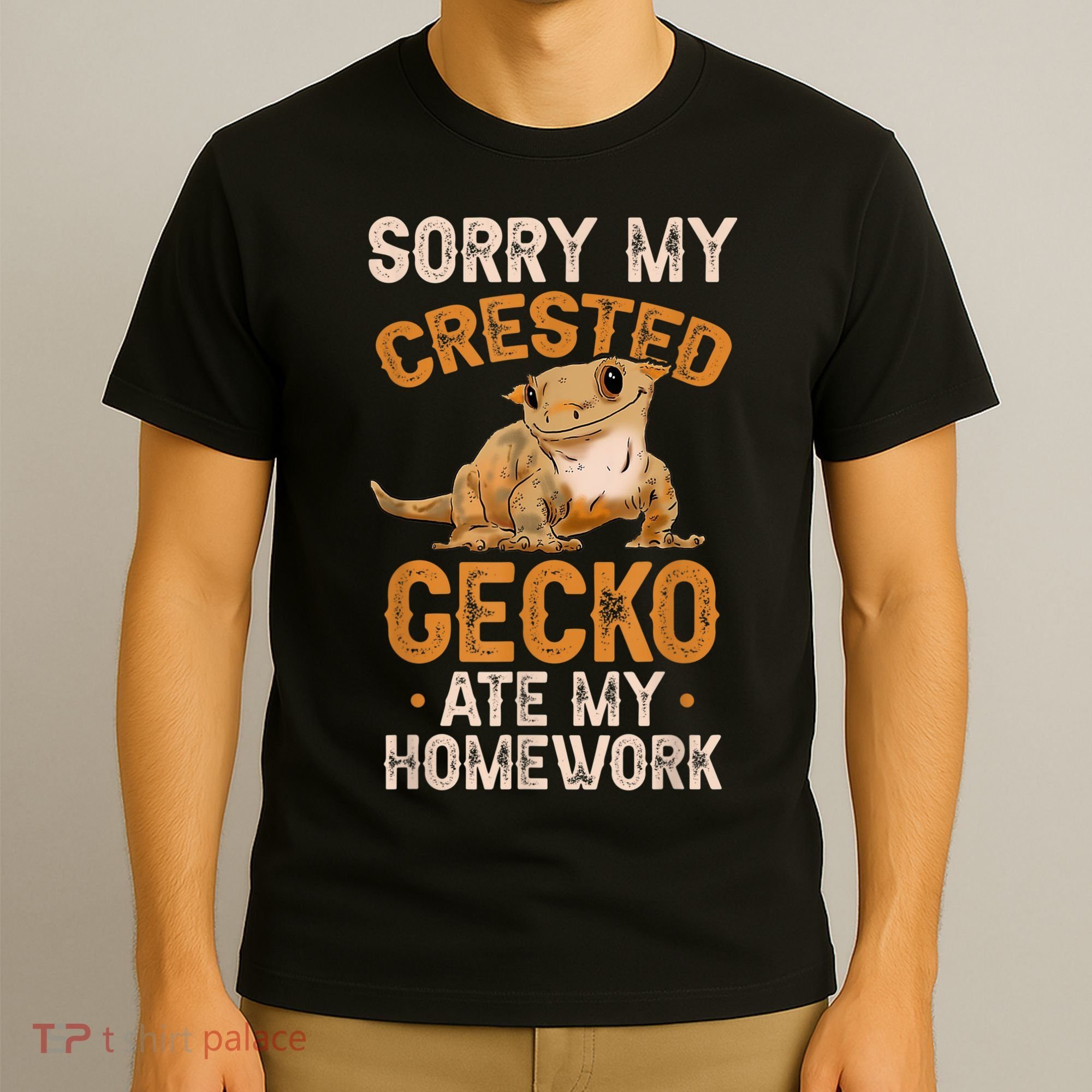 Fun Crested Gecko Eyelash Lizard Boy Girl Herpetologist T-Shirt