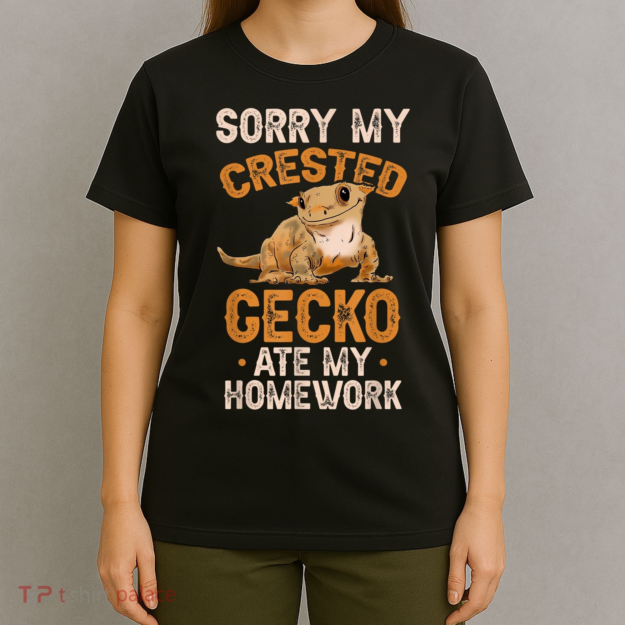 Fun Crested Gecko Eyelash Lizard Boy Girl Herpetologist T-Shirt