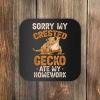 Fun Crested Gecko Eyelash Lizard Boy Girl Herpetologist Coaster thumb 0