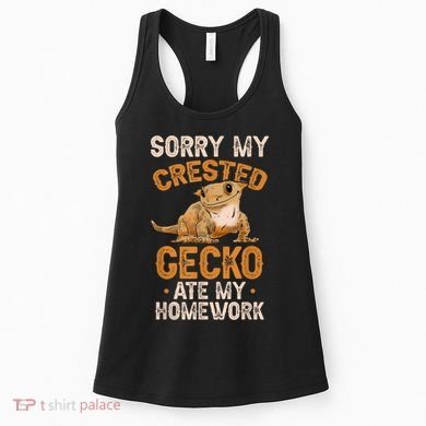 Fun Crested Gecko Eyelash Lizard Boy Girl Herpetologist Women's Tank Top