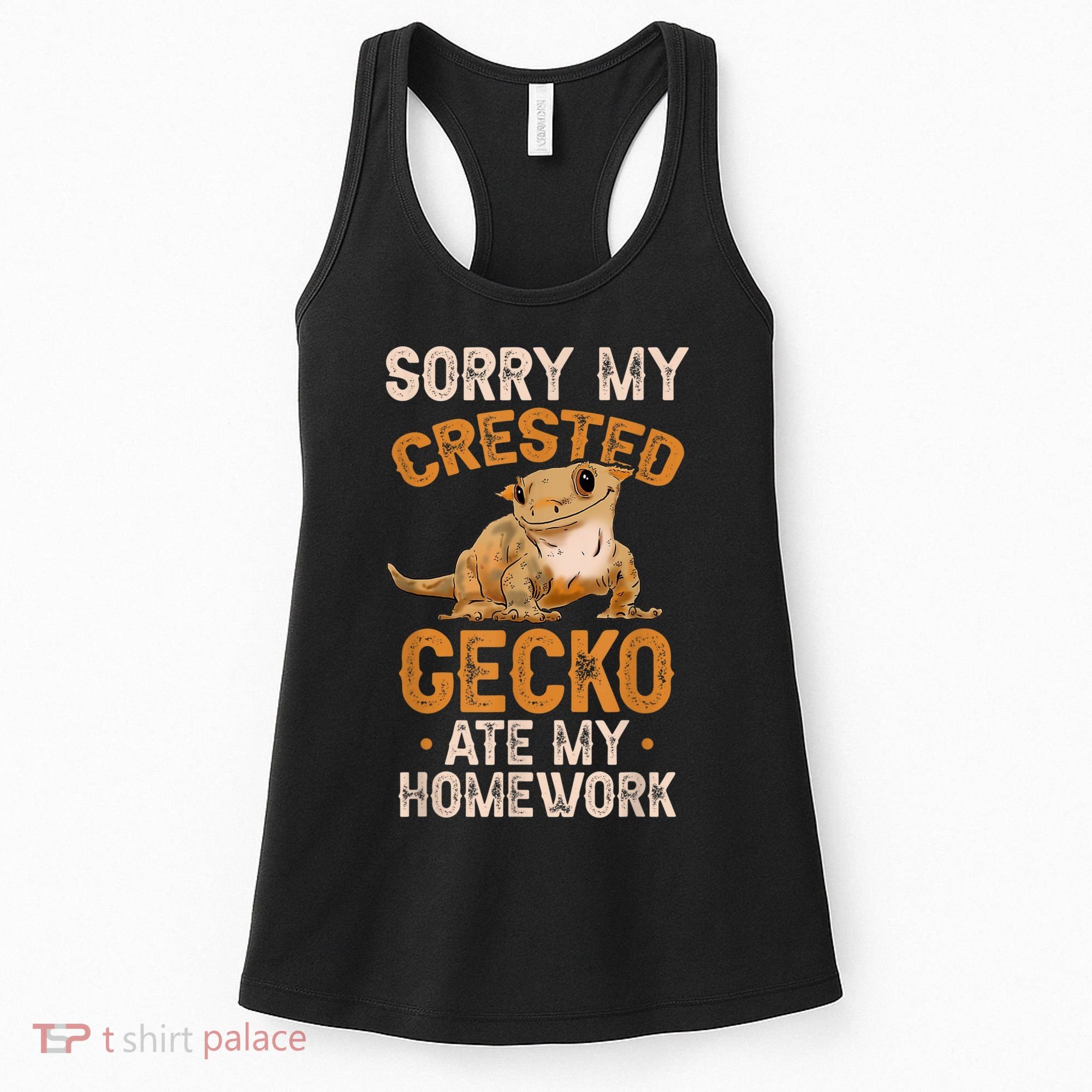 Fun Crested Gecko Eyelash Lizard Boy Girl Herpetologist Women's Tank Top