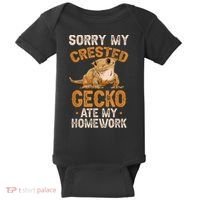 Fun Crested Gecko Eyelash Lizard Boy Girl Herpetologist Baby Bodysuit thumb 0