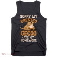 Fun Crested Gecko Eyelash Lizard Boy Girl Herpetologist Tank Top thumb 0