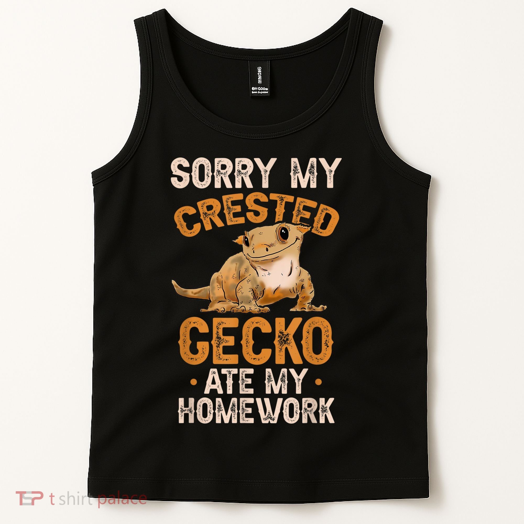 Fun Crested Gecko Eyelash Lizard Boy Girl Herpetologist Tank Top