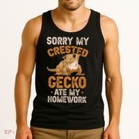 Fun Crested Gecko Eyelash Lizard Boy Girl Herpetologist Tank Top thumb 3
