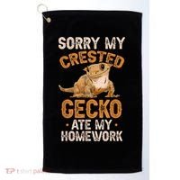 Fun Crested Gecko Eyelash Lizard Boy Girl Herpetologist Golf Towel thumb 0