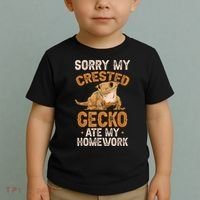 Fun Crested Gecko Eyelash Lizard Boy Girl Herpetologist Toddler T-Shirt thumb 2