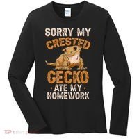 Fun Crested Gecko Eyelash Lizard Boy Girl Herpetologist Women's Long Sleeve Shirt thumb 0
