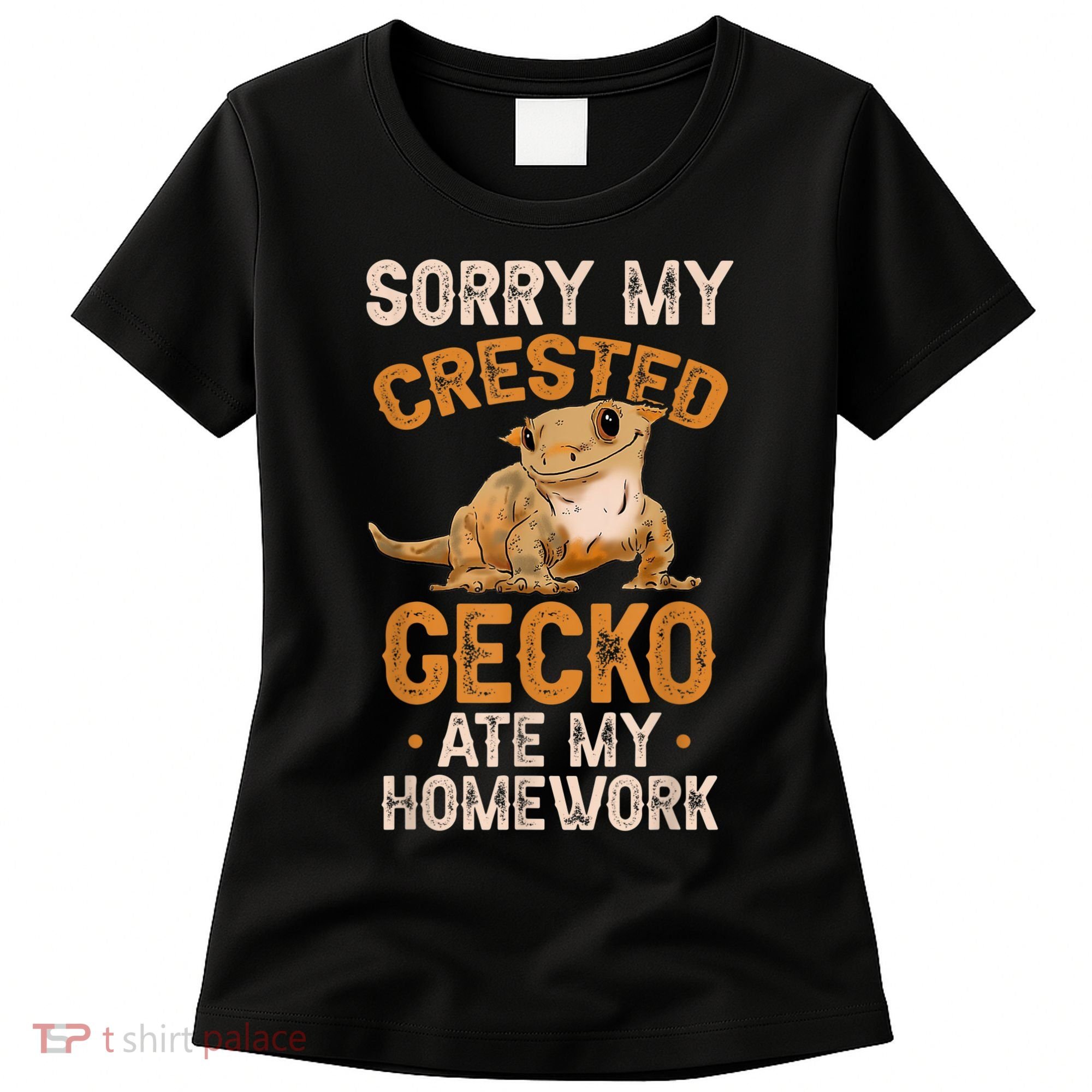 Fun Crested Gecko Eyelash Lizard Boy Girl Herpetologist Women's T-Shirt