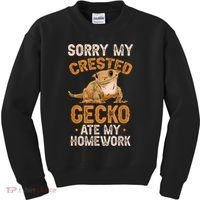 Fun Crested Gecko Eyelash Lizard Boy Girl Herpetologist Kids Sweatshirt thumb 0