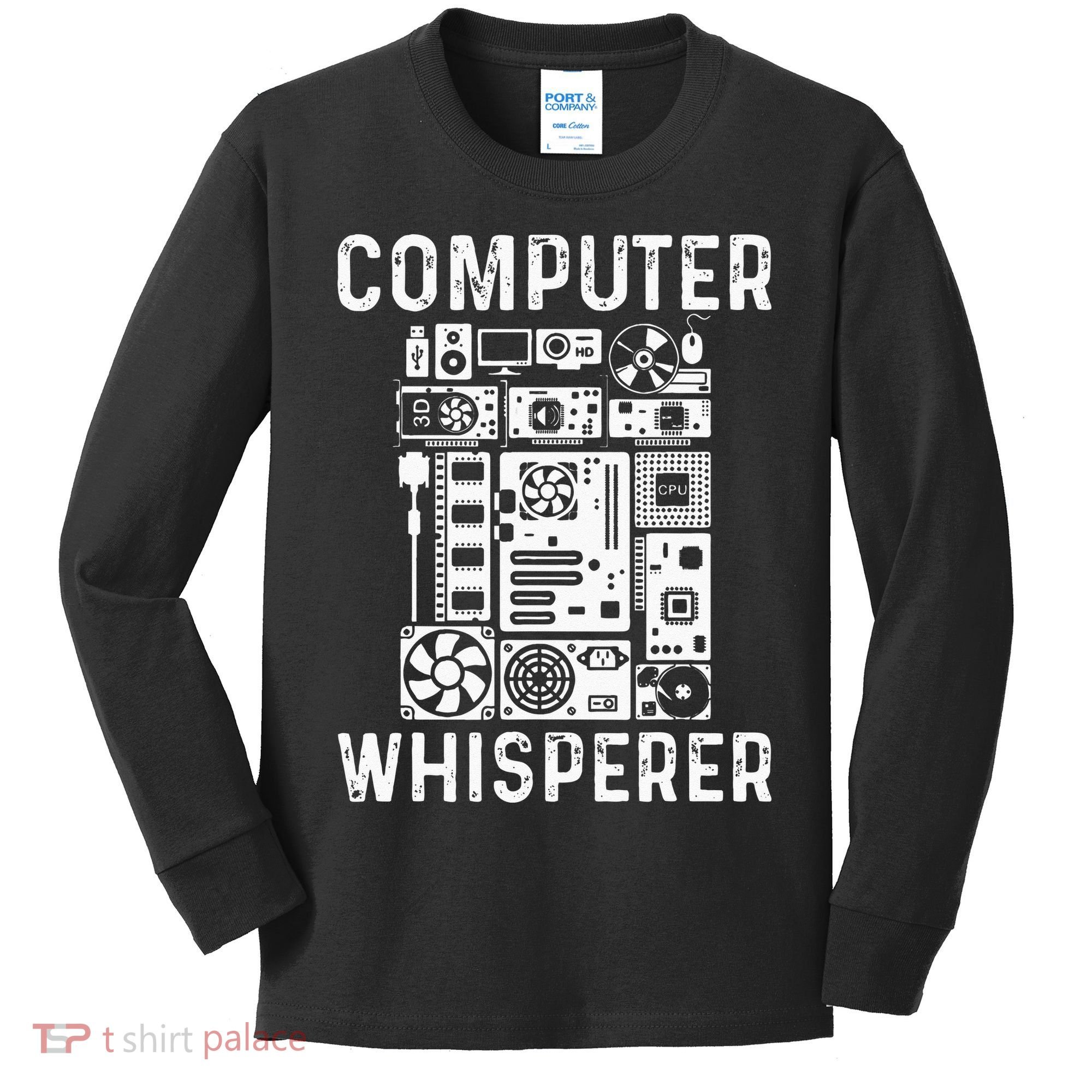 Funny Computer Geek Tech Nerd Gift Men Women Cool Support Kids Long Sleeve Shirt