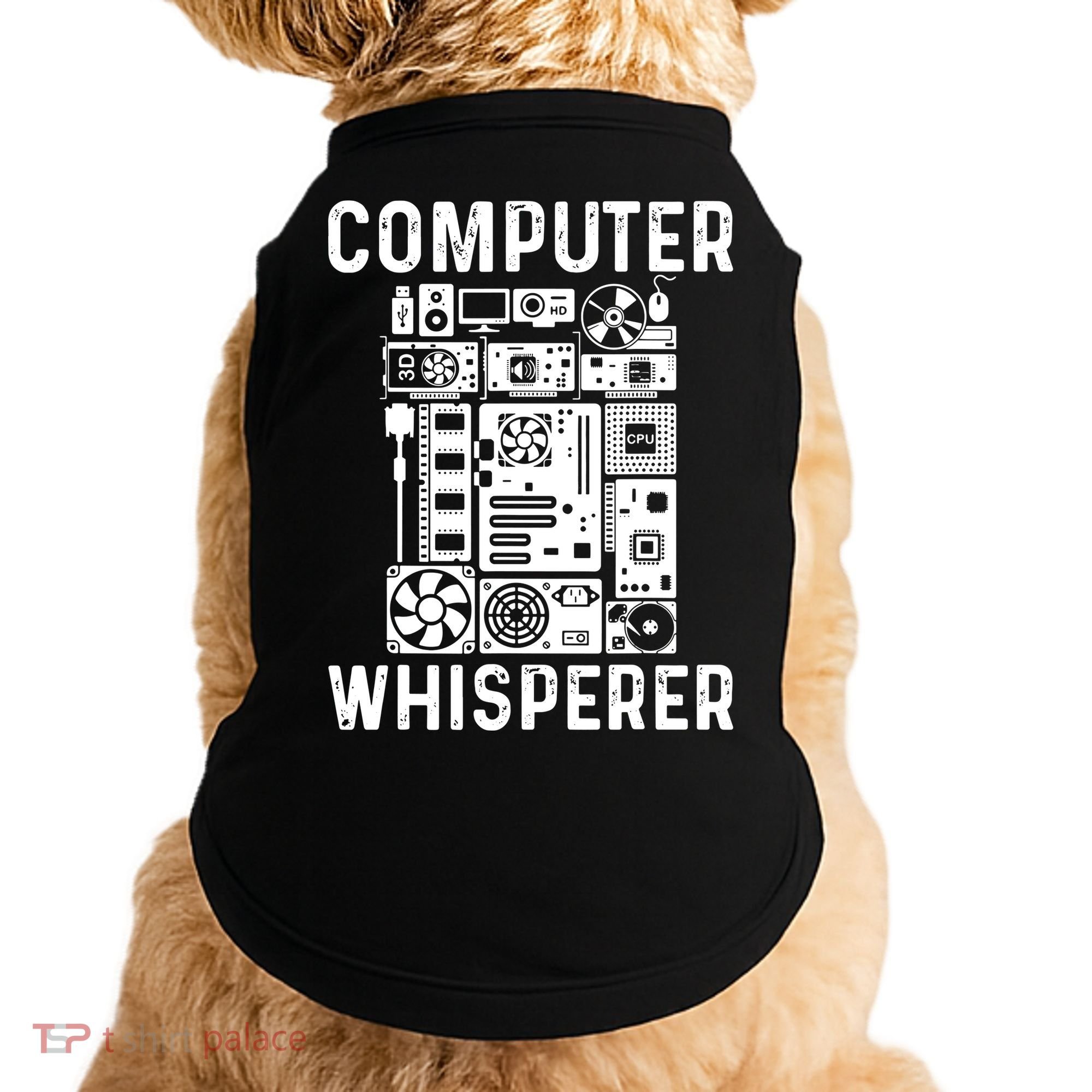 Funny Computer Geek Tech Nerd Computer Whisperer Doggie Tank