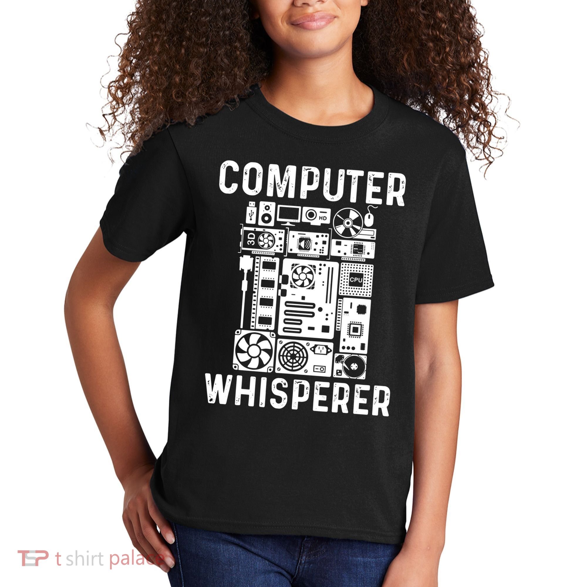 Funny Computer Geek Tech Nerd Computer Whisperer Kids T-Shirt