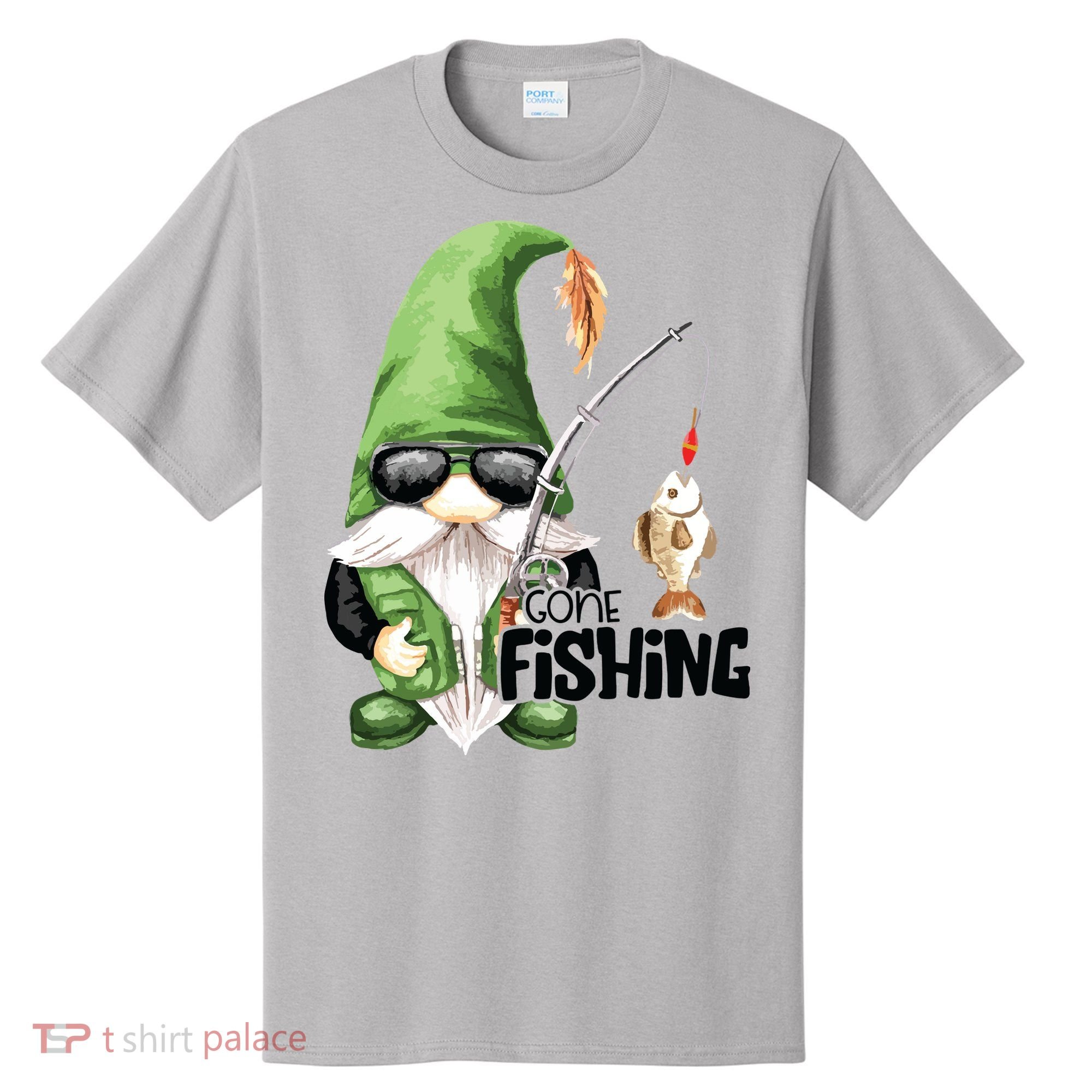 Fun Christmas Gone Fishing Gnome Fisherman Friends T-Shirt