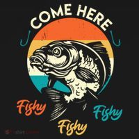 Fisher Come Here Fish Y Fishy Fishy Funny Fishing Gift Bucket Hat thumb 4