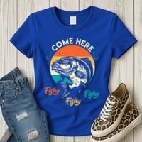 Fisher Come Here Fish Y Fishy Fishy Funny Fishing Gift Women's T-Shirt thumb 3