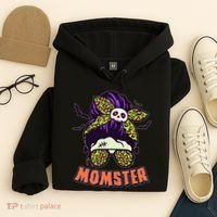Funny Cute Halloween Momster Hoodie thumb 4