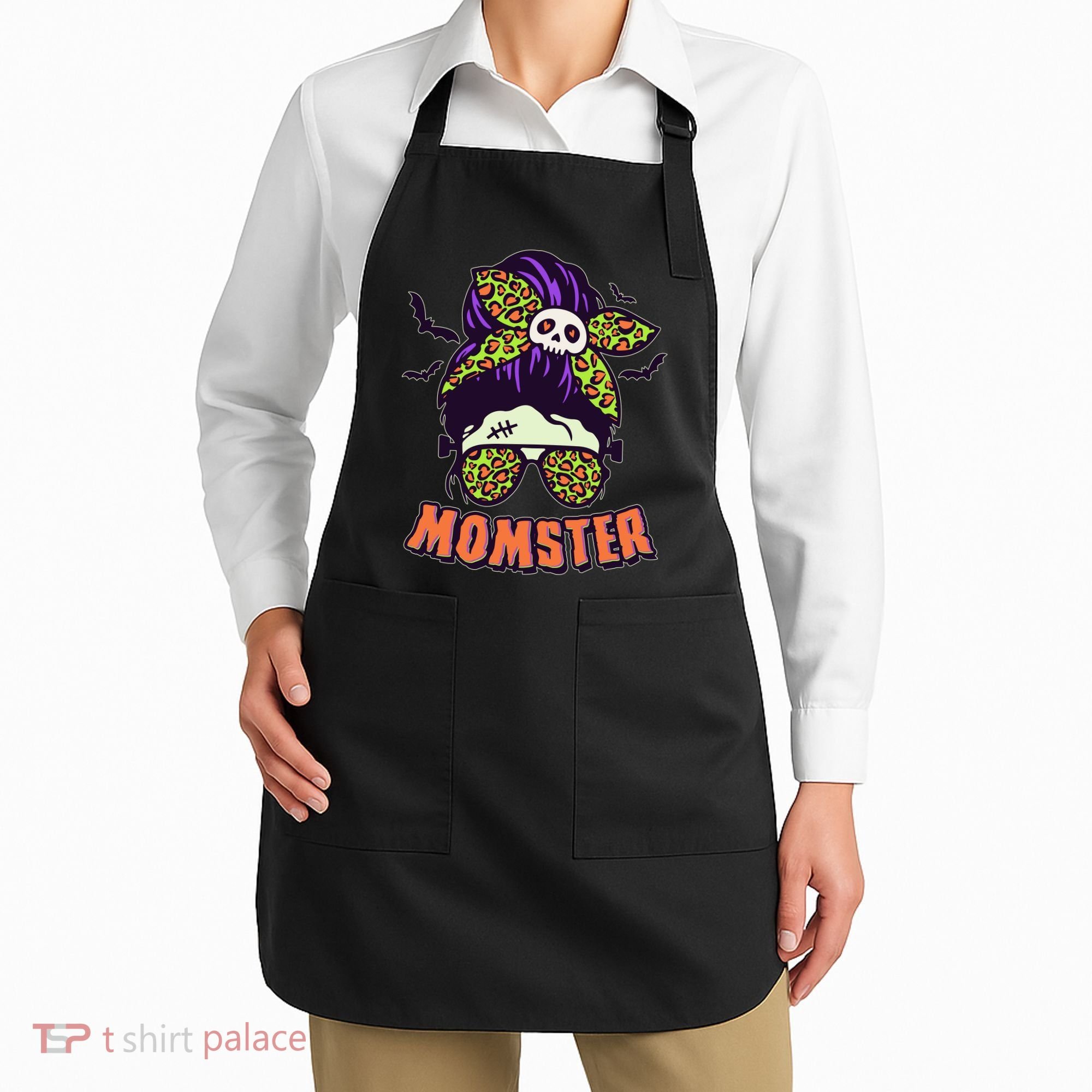 Funny Cute Halloween Momster Apron
