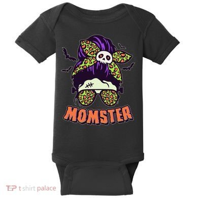 Funny Cute Halloween Momster Baby Bodysuit