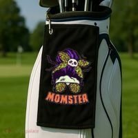 Funny Cute Halloween Momster Golf Towel thumb 2