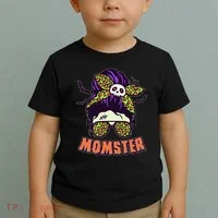 Funny Cute Halloween Momster Toddler T-Shirt thumb 2