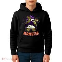 Funny Cute Halloween Momster Kids Hoodie thumb 4