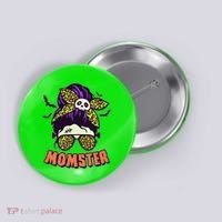 Funny Cute Halloween Momster Button thumb 0