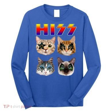 Funny Cat Hiss Rock And Roll For Cat Lover, Cat Dad, Cat Mom Long Sleeve Shirt