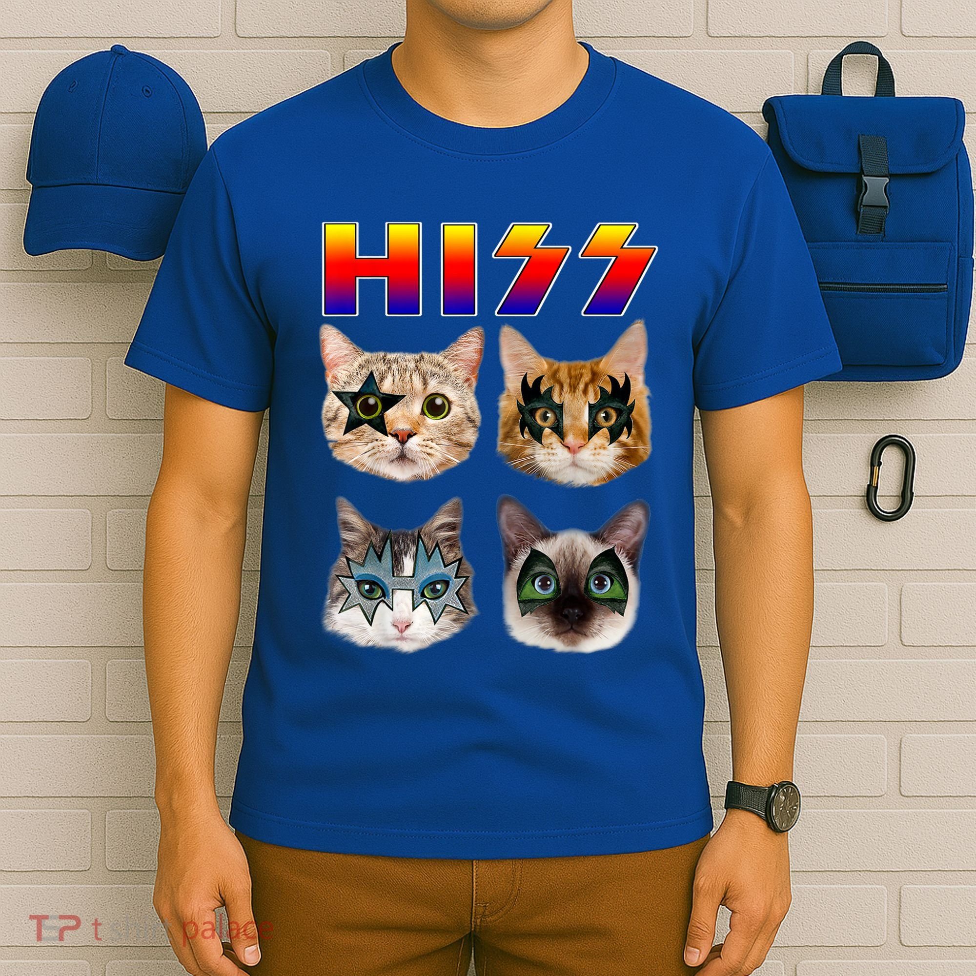 Funny Cat Hiss Rock And Roll For Cat Lover, Cat Dad, Cat Mom T-Shirt