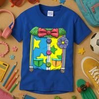 Funny Clown Halloween Costume Suit Kids T-Shirt thumb 3