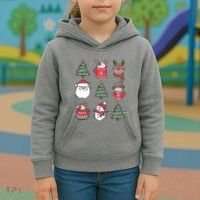 Festive Christmas Holiday Lover Kids Hoodie thumb 3