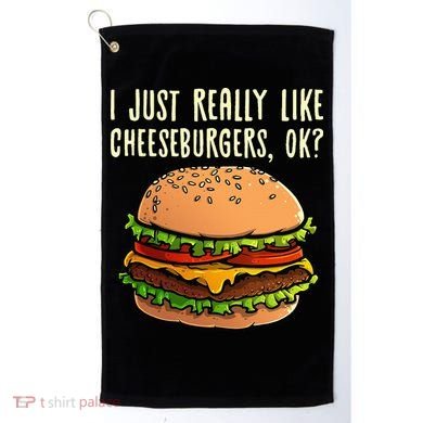 Funny Cheeseburger Hamburger Design Burger Lover Golf Towel
