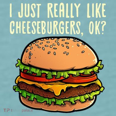 Funny Cheeseburger Hamburger Design Burger Lover Sueded Cloud Jersey T-Shirt