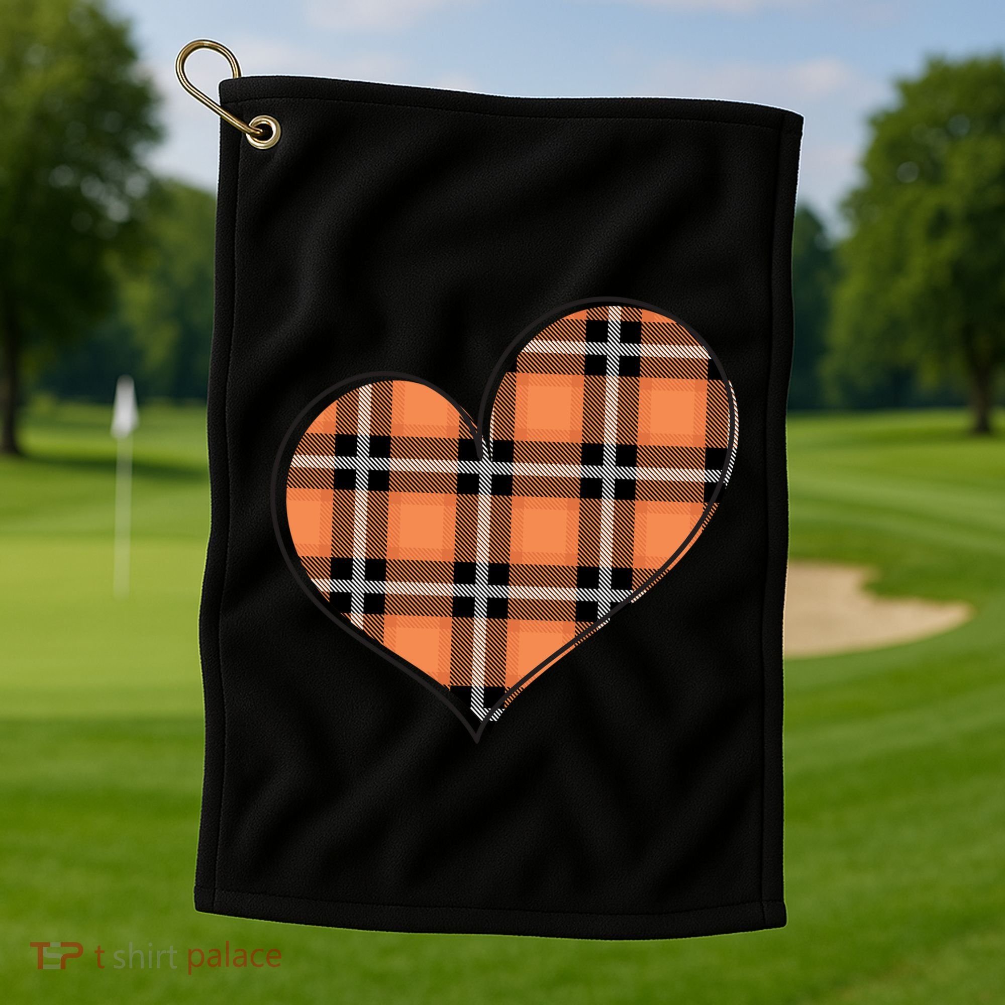 Fall Cute Heart Golf Towel