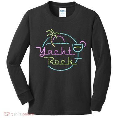Faded Cocktail Hour Yacht Rock Kids Long Sleeve Shirt