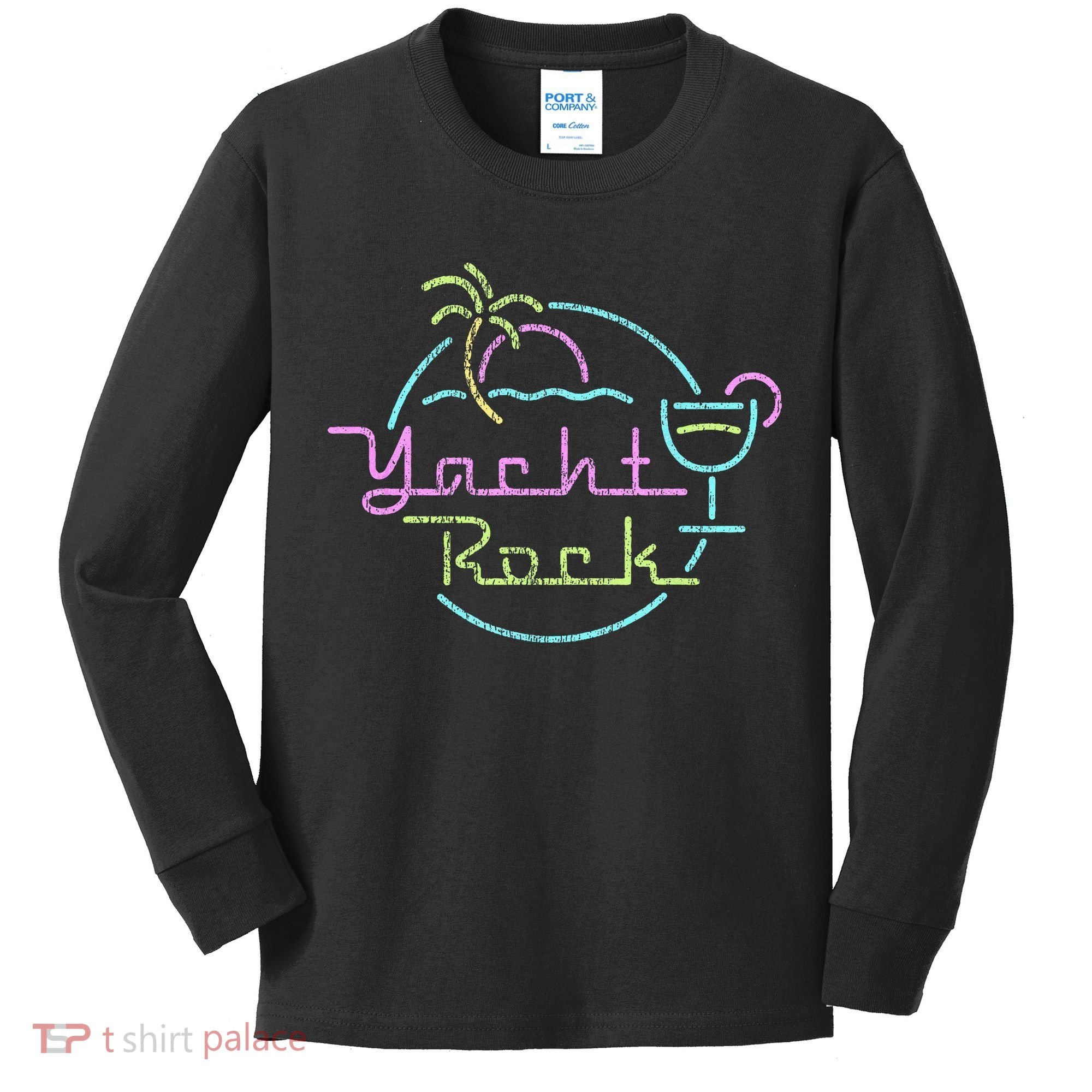 Faded Cocktail Hour Yacht Rock Kids Long Sleeve Shirt