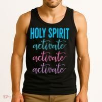 Funny Christian Holy Spirit Activate Religious Tank Top thumb 3