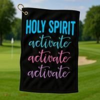 Funny Christian Holy Spirit Activate Religious Golf Towel thumb 1