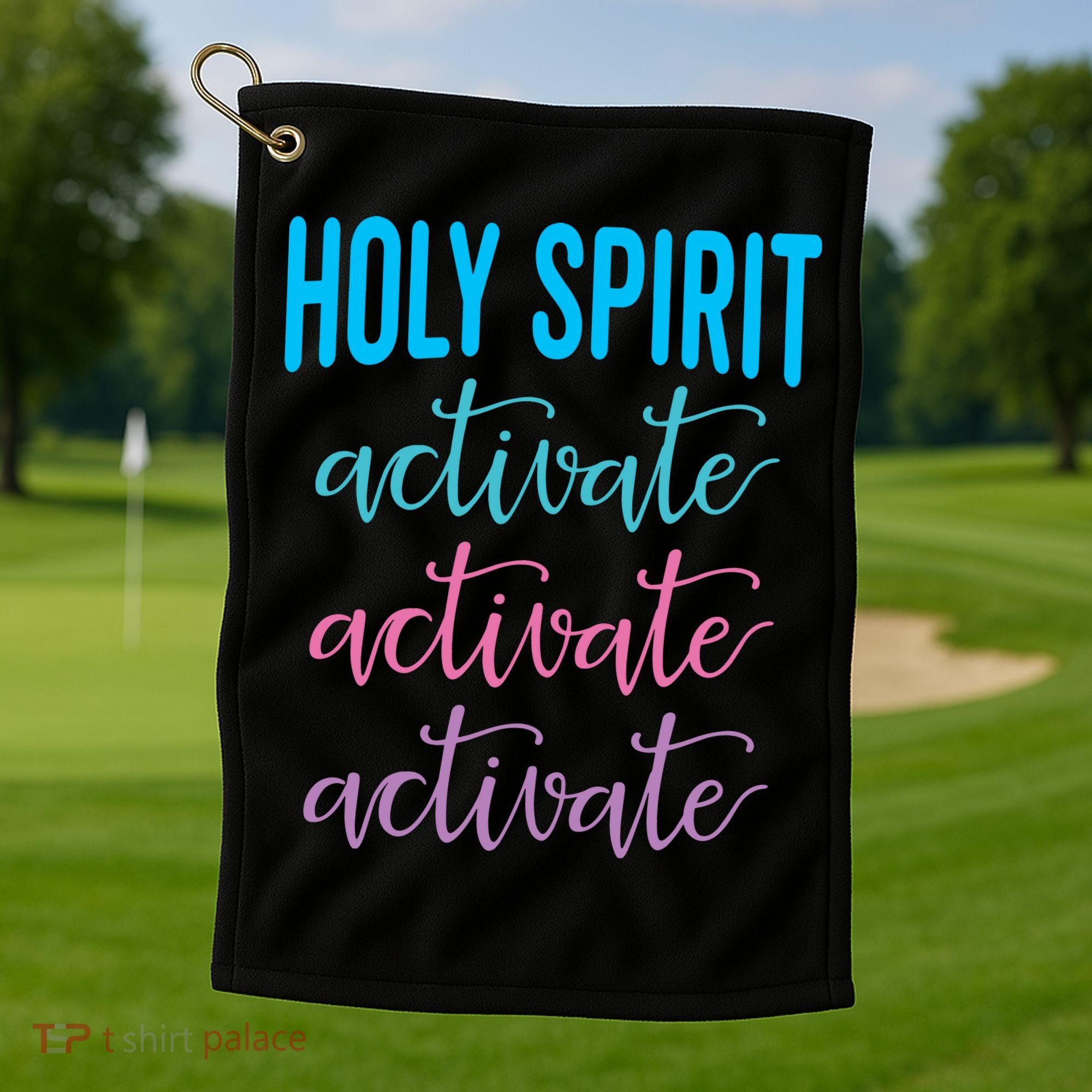 Funny Christian Holy Spirit Activate Religious Golf Towel