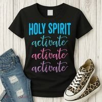 Funny Christian Holy Spirit Activate Religious Women's T-Shirt thumb 3